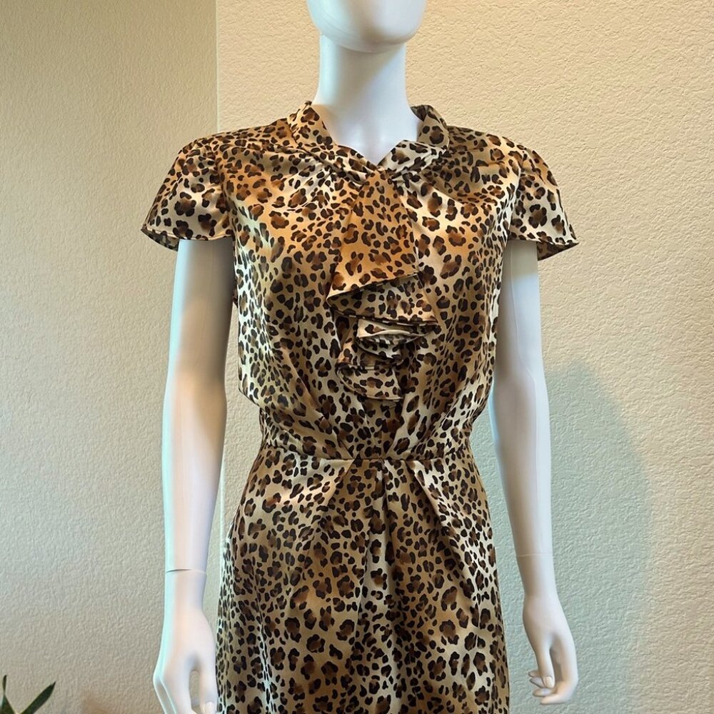 Tahari Arthur S. Levine Cheetah Print Size 12 Dress - Picture 4 of 6